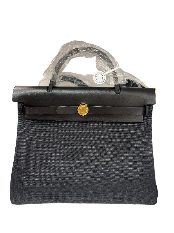 Hermes Herbag 31 Navy / Black GHW #U SKC1692