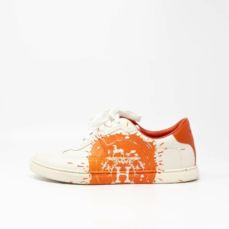 Hermes Orange Splash Quicker Sneaker 37.5