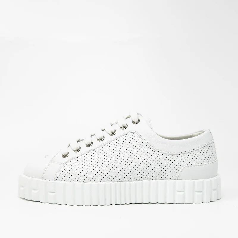 Hermes White Veau Cross Sneakers 36