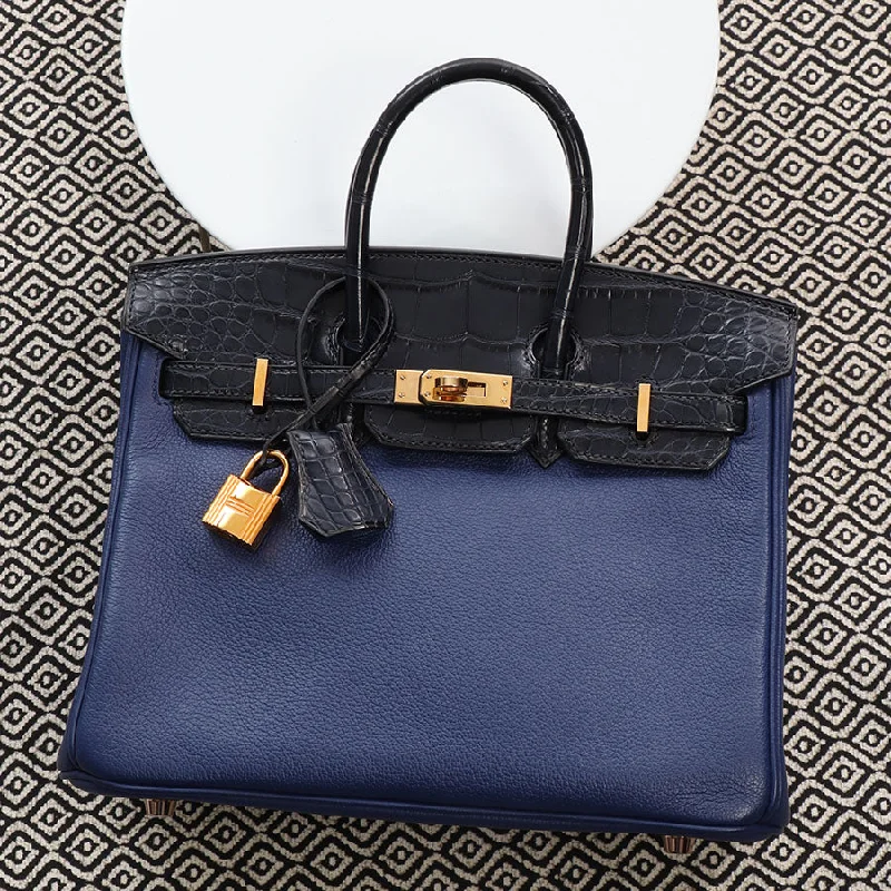 Hermès Bleu Saphir and Bleu Marine Birkin Touch 25