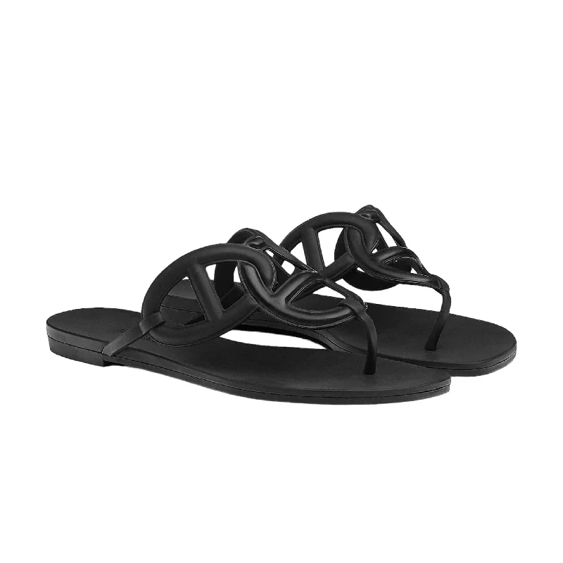 Hermes Egerie Black Jelly Sandals EU36 SKC1066