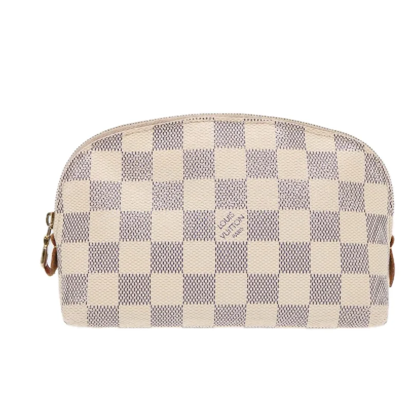 LOUIS VUITTON Damier Azur Pochette Cosmetic PM Pouch N60024 LV 87344