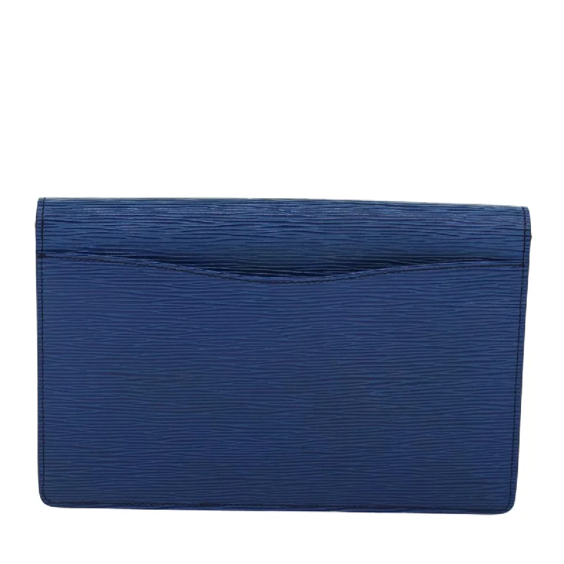 LOUIS VUITTON Epi Montaigne 27 Clutch Bag Blue M52655 LV 84998