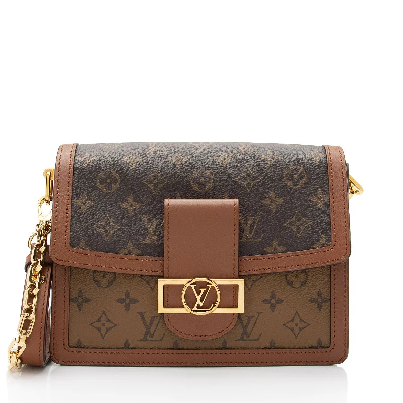 Louis Vuitton Reverse Monogram Dauphine MM Shoulder Bag (SHF-J1x6hG)