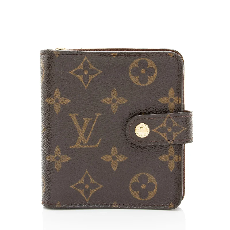 Louis Vuitton Vintage Monogram Canvas Zipped Compact Wallet (SHF-jeMd7p)