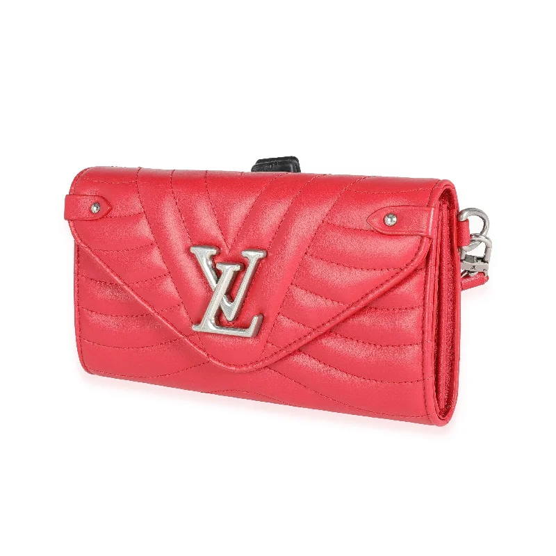 Louis Vuitton Red Quilted Cowhide New Wave Wristlet Wallet