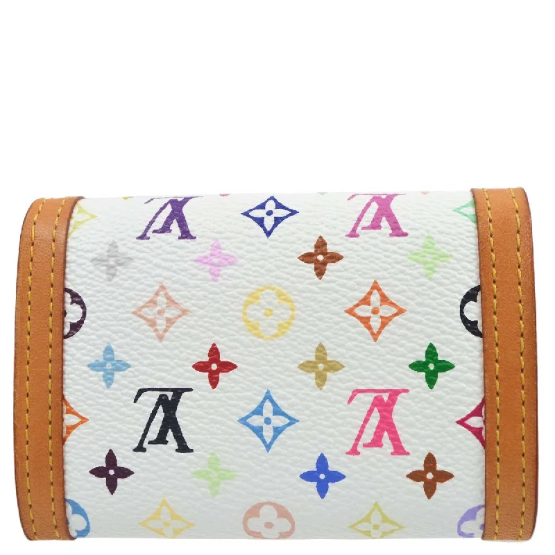 Louis Vuitton 2005 White Multicolor Porte Monnaie Plat Wallet M92657