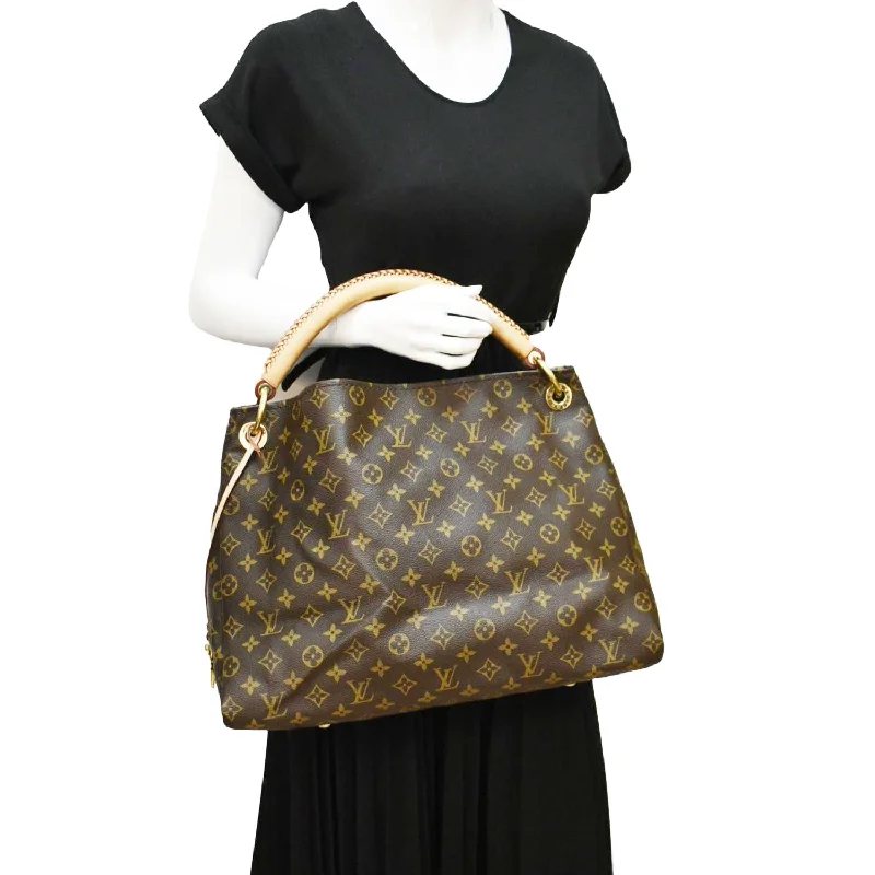 LOUIS VUITTON Artsy MM Monogram Canvas Hobo Shoulder Bag Brown