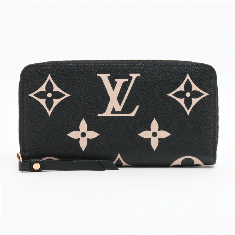 Louis Vuitton Bi-Color Monogram Amplant  Wallet M80481 NoirCreme Round Zip Wallet