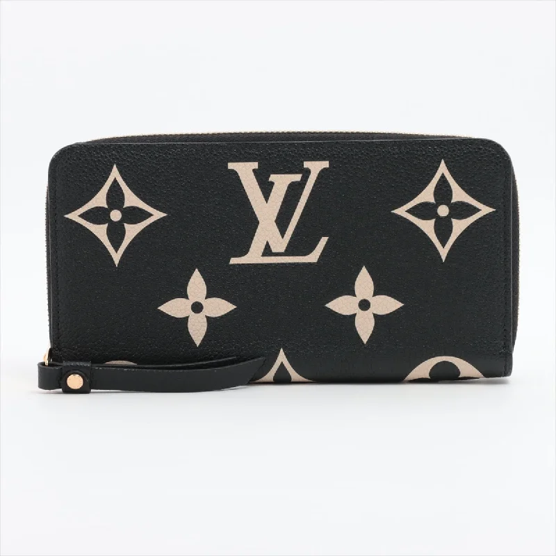 Louis Vuitton Bi-Color Monogram Amplant  Wallet M80481 NoirCreme Round Zip Wallet