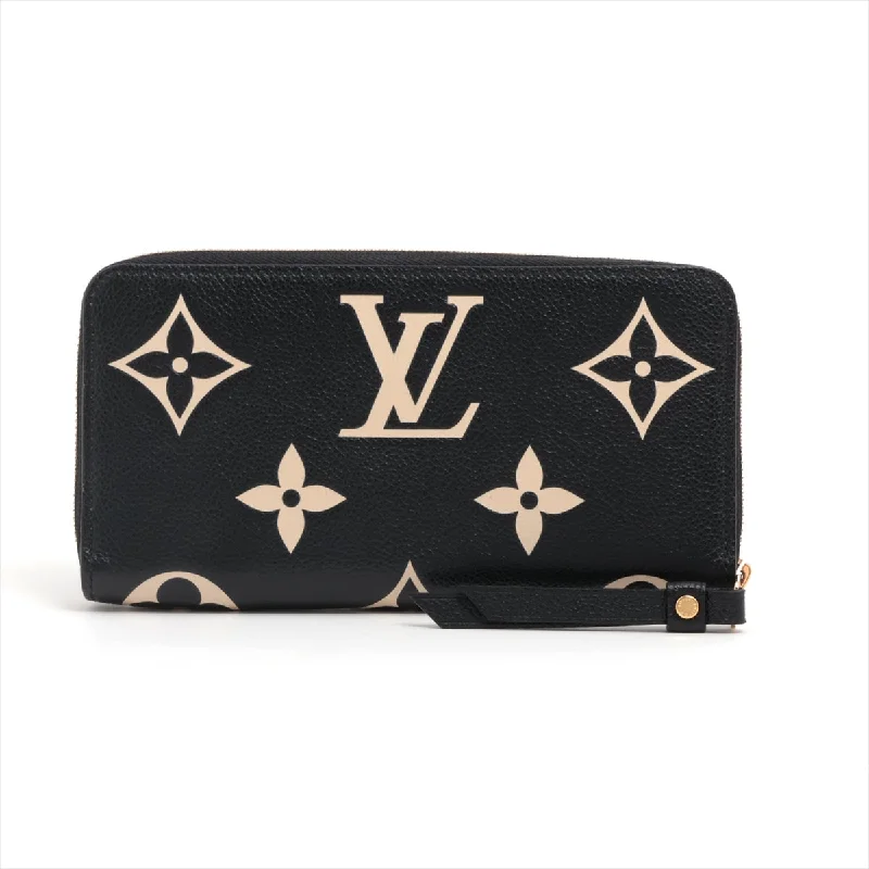 Louis Vuitton Bi-Color Monogram Amplant  Wallet M80481 NoirCreme Round Zip Wallet