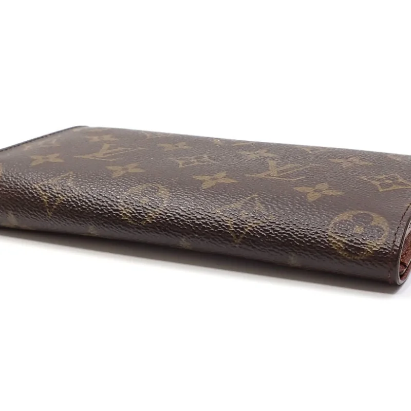 LOUIS VUITTON Bifold Long Wallet Monogram Pochette Porte Monet Credit Women's M61725