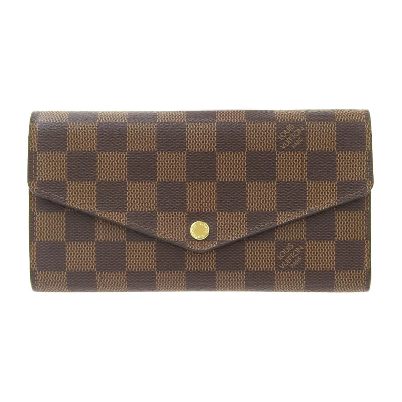 Louis Vuitton Damier Portefeuille Sarah long wallet with hook Ebene N63209