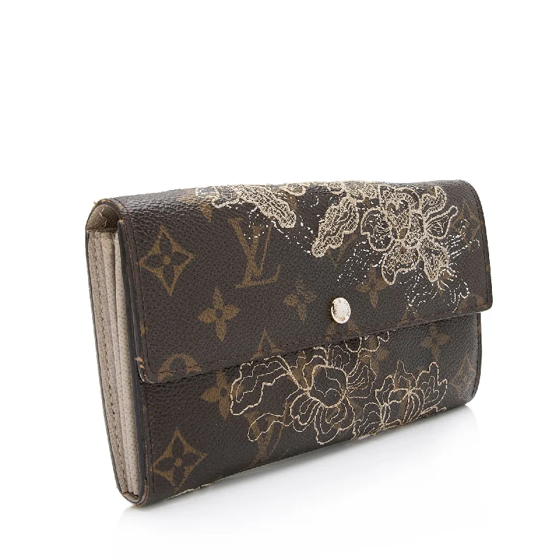 Louis Vuitton Limited Edition Monogram Canvas Dentelle Sarah Wallet (SHF-23597)