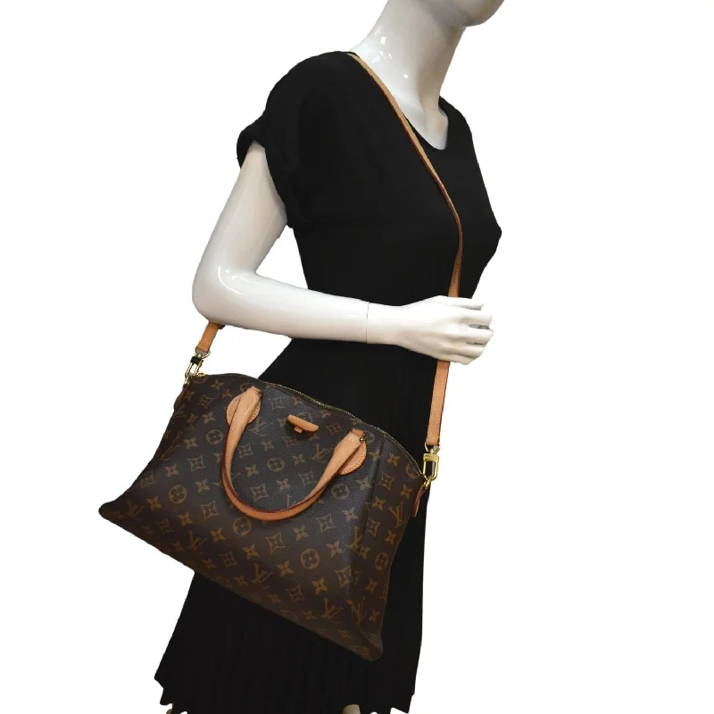 LOUIS VUITTON Women Rivoli PM Monogram Canvas Shoulder Bag Brown