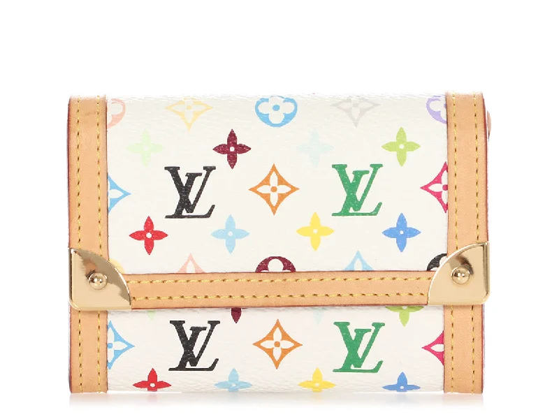 Louis Vuitton White Multicolore Monogram Porte Monnaie Plat Wallet